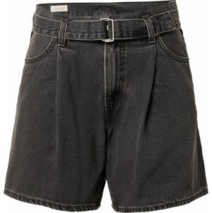 LEVI'S Džíny se sklady v pase 'BELTED SHORT WB BLACKS' černá džínovina