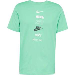 Nike Sportswear Tričko mátová / černá / bílá