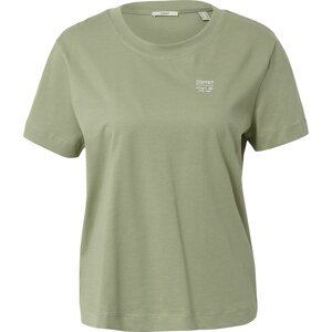 ESPRIT Tričko khaki / bílá