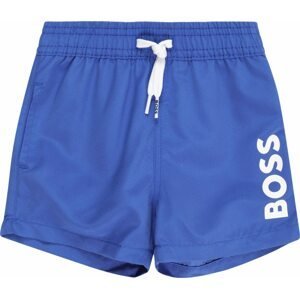 BOSS Kidswear Plavecké šortky kobaltová modř / bílá