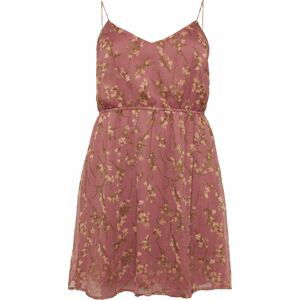 Vero Moda Curve Letní šaty 'Smilla' hnědá / olivová / tmavě růžová