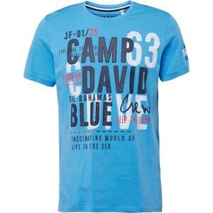 CAMP DAVID Tričko námořnická modř / azurová / oranžově červená / offwhite