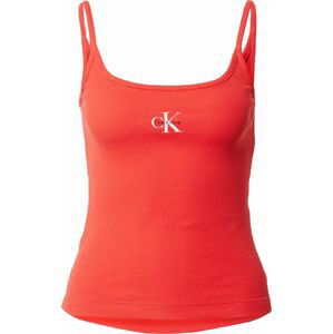 Calvin Klein Jeans Top oranžově červená / černá / bílá