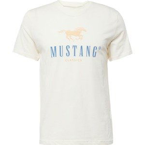 MUSTANG Tričko 'Alex' režná / modrá / pastelově oranžová