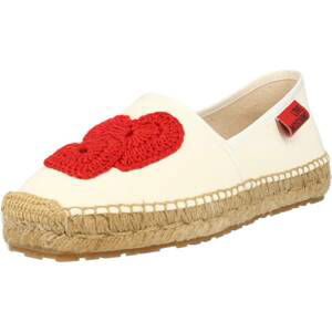 Love Moschino Espadrilky 'SCARPAD' červená / černá / barva bílé vlny