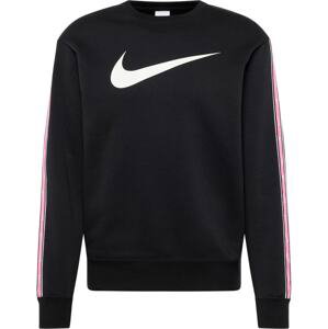 Nike Sportswear Mikina světle růžová / černá / bílá