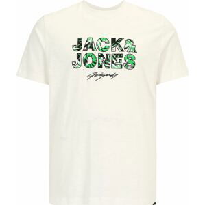 Jack & Jones Plus Tričko 'TULUM' zelená / pink / černá / bílá