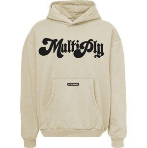 Multiply Apparel Mikina světle hnědá / černá