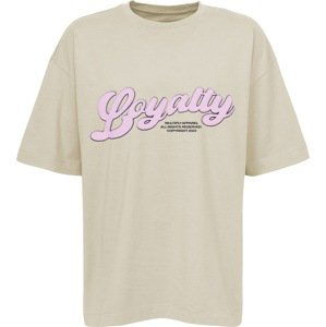 Multiply Apparel Tričko 'Loyalty Puff' hnědá / pink / černá