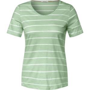 CECIL Tričko pastelově zelená / bílá