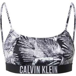 Calvin Klein Swimwear Horní díl plavek černá / bílá