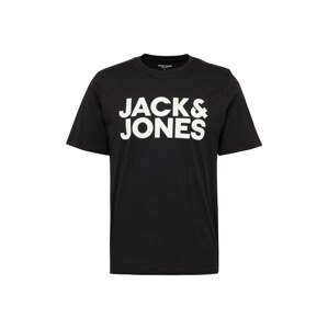 JACK & JONES Tričko černá / bílá