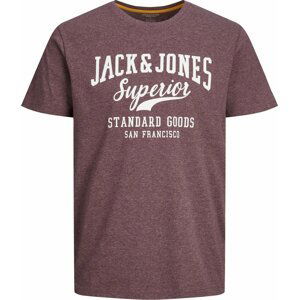 JACK & JONES Tričko fialový melír / bílá