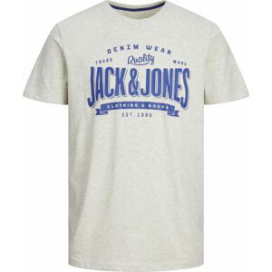 JACK & JONES Tričko královská modrá / šedý melír
