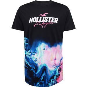 HOLLISTER Tričko modrá / růžová / černá / bílá