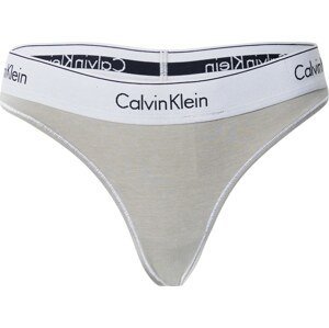 Calvin Klein Underwear Tanga světle šedá / khaki / černá