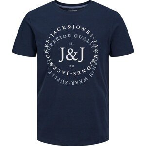 JACK & JONES Tričko 'SUPPLY' námořnická modř / kouřově modrá / bílá