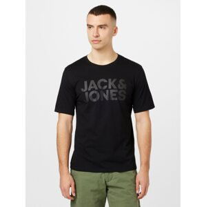 JACK & JONES Tričko tmavě šedá / černá