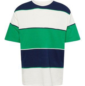 Redefined Rebel Tričko 'Watson' námořnická modř / trávově zelená / bílá