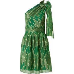 SWING Koktejlové šaty zlatá / khaki / trávově zelená