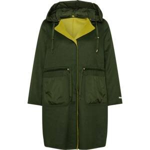 SAMOON Přechodný kabát žlutá / tmavě zelená