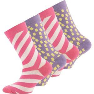 EWERS Ponožky světle žlutá / lenvandulová / světle růžová / bílá