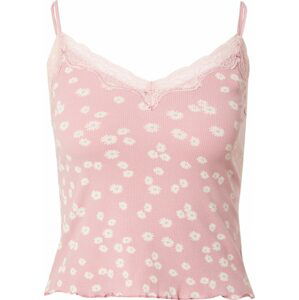 Hunkemöller Top světlemodrá / růžová / offwhite