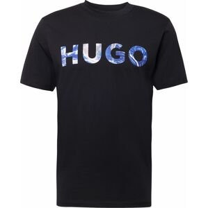 HUGO Tričko 'Dhled' modrá / černá / bílá