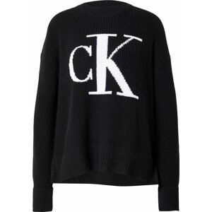 Calvin Klein Jeans Svetr černá / bílá