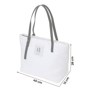 ARMANI EXCHANGE Nákupní taška krémová / černá / bílá