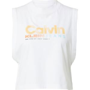 Calvin Klein Jeans Top světlemodrá / oranžová / bílá