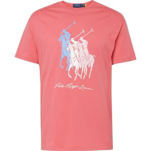 Polo Ralph Lauren Tričko světlemodrá / růžová / pastelově červená / bílá