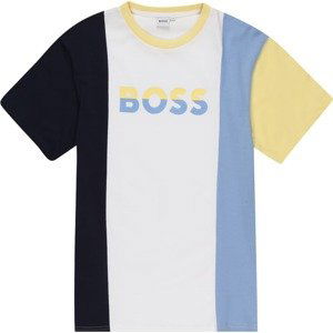 BOSS Kidswear Tričko noční modrá / světlemodrá / žlutá / bílá