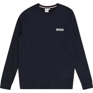 BOSS Kidswear Mikina marine modrá / bílá
