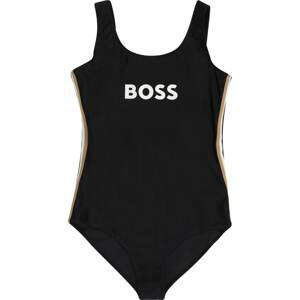 BOSS Kidswear Plavky světle hnědá / černá / bílá