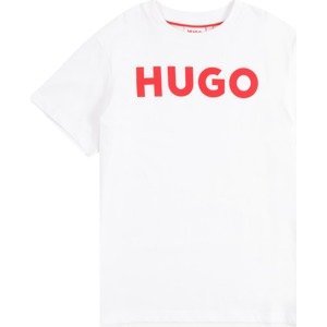 HUGO Tričko červená / bílá