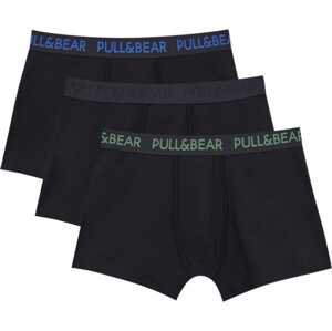 Pull&Bear Boxerky modrá / jablko / černá