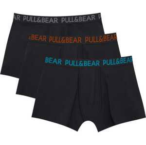 Pull&Bear Boxerky námořnická modř / azurová / šedá / červená třešeň