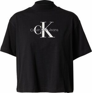 Calvin Klein Jeans Tričko černá / bílá