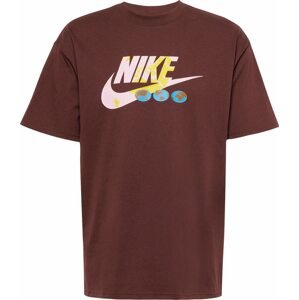 Nike Sportswear Tričko světlemodrá / hnědá / žlutá / růžová