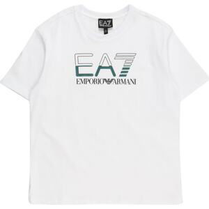 EA7 Emporio Armani Tričko smaragdová / černá / bílá