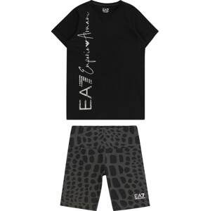 EA7 Emporio Armani Joggingová souprava šedá / černá / bílá