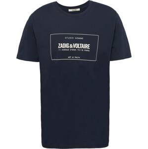 Zadig & Voltaire Tričko 'TED BLASON' marine modrá / bílá