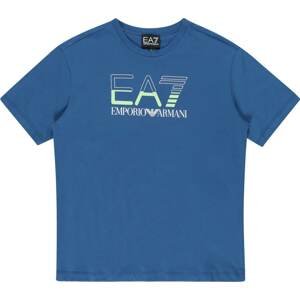 EA7 Emporio Armani Tričko královská modrá / světle zelená / offwhite