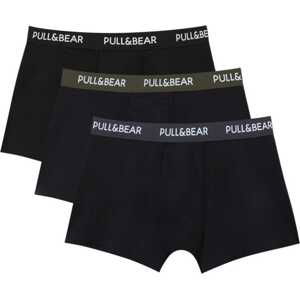 Pull&Bear Boxerky marine modrá / khaki / černá / bílá