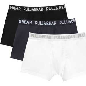 Pull&Bear Boxerky námořnická modř / antracitová / bílá