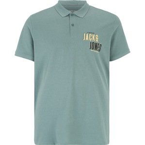 Jack & Jones Plus Tričko 'COAST' tyrkysová / světle žlutá / černá