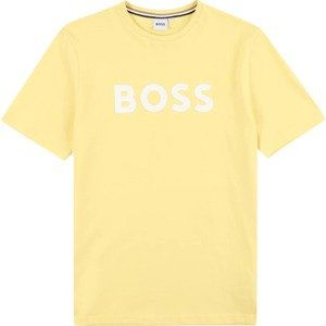 BOSS Kidswear Tričko žlutá / bílá