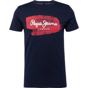 Pepe Jeans Tričko 'Seth' tmavě modrá / karmínově červené / bílá