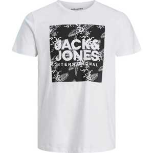 JACK & JONES Tričko černá / bílá